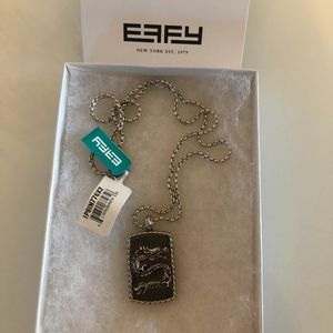 EFFY STERLING SILVER DRAGON DOG TAG NECKLACE